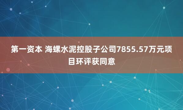 第一资本 海螺水泥控股子公司7855.57万元项目环评获同意